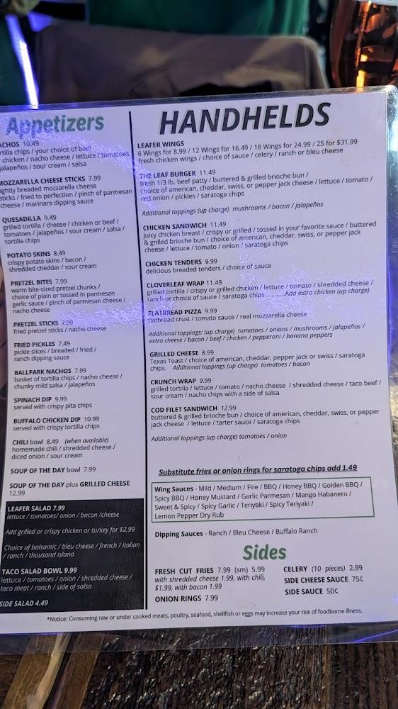 Cloverleaf Pub Menu image 1